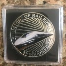 Rare Liberia 2011 Large Silver Color $5-History Railroads-Shinkansen Nice Box