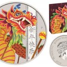 2019 Tuvalu 1 oz Silver Proof color $1 Chinese New Year Dragon- Box