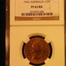 Rare 1962 Australia Proof Half Pence NGC PF62 RD