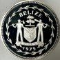 1975 Belize Sterling Silver Proof 25c-BLUE-CROWNED MOTMOT BIRD