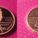 1974 Germany Silver Proof  5 Marks  Immanuel Kant