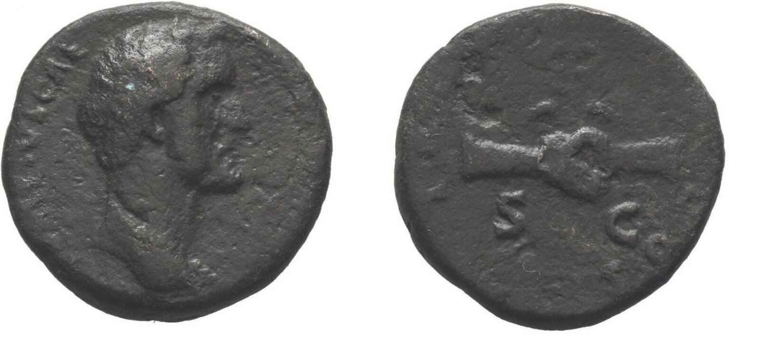Ancient Rome 138 AD Antoninus Pius As Felicitas Caduceus Hands