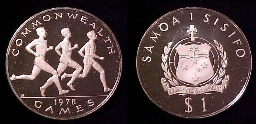 1978 Samoa Sisifo Large silver Proof 1 Tala Runners