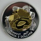 Canada 1999 Goldplated Silver Proof $2-Nunavut Indian Drum Dance