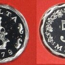 1979 Malta Proof Scalloped 5 Mils, Earthen lampstand