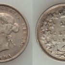 Canada 1872 H Silver 25 cents-Nice