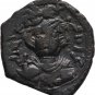 Ancient Byzantine 641- 668 CONSTANS II BEARD CONSTANTINOPLE GLOBE AE Follis #6