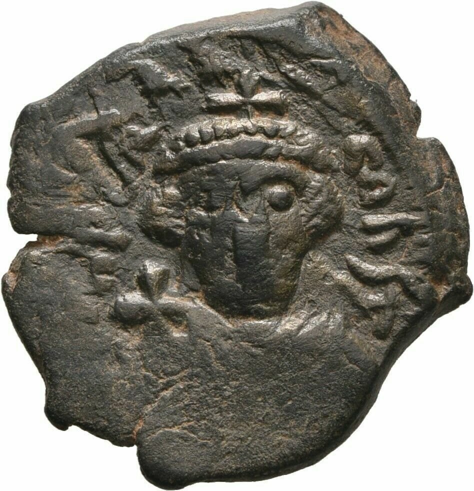 Ancient Byzantine 641-668 CONSTANS II Bust CONSTANTINOPLE AE Follis #12