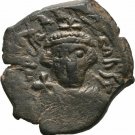 Ancient Byzantine 641-668 CONSTANS II Bust CONSTANTINOPLE AE Follis #12