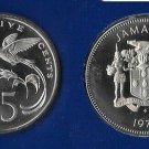 1977 Jamaica Proof 25 c hummingbird