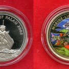 2002 Palau Large Color  $1 Glitter fish/Bare-breasted Mermaid ship mascot