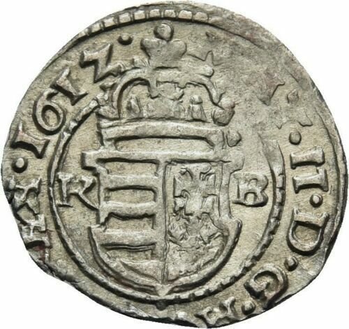 1612 Hungary Silver Denar-King Mathias-Habsburg Dynasty;Virgin Mary,#6-nice