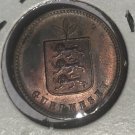 Rare 1858 Guernsey 2 Doubles-Nice
