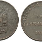Rare 1814 Denmark Frederik VI Large 16 Skilling Rigsbanktegn