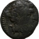 Ancient Greece 187-31 BC MACEDON AMPHIPOLIS SEMIS POSEIDON PROW MONOGRAM BRONZE