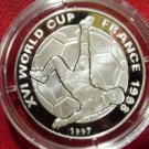 1997 Afghanistan Large Proof Silver 500 A-World Cup Soccer