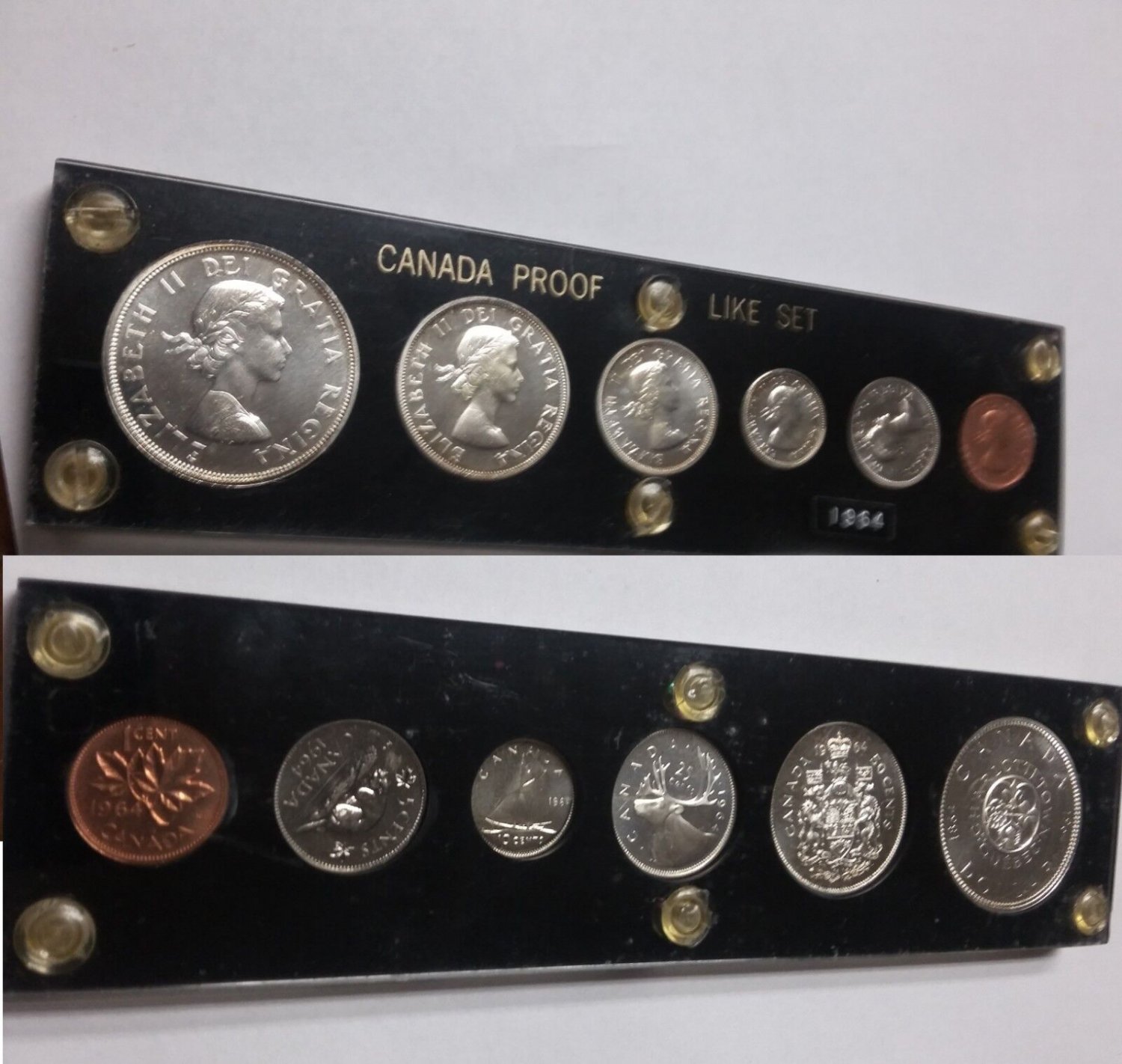 Canada 1964 6 pc proof like set with Large silver 1$- Capital Holder