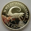 1988 Turks Caicos Large Silver Proof 1 cr-Iguana-original folder World Wildlife