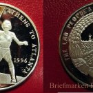 1995 Laos Large Proof Silver 50 Kip Atlanta Olympic Javelin