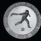 1990 Spain Large  silver Proof 2000 Pesetas-Ancient Olympic Pelota