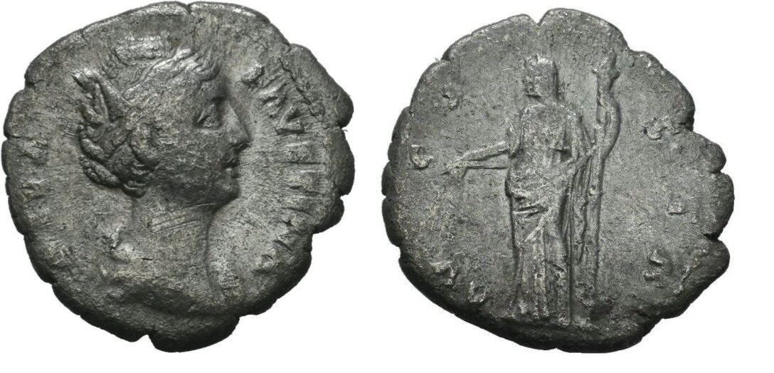 Ancient Rome 141 AD Diva FAUSTINA SENIOR Silver DENARIUS Ceres