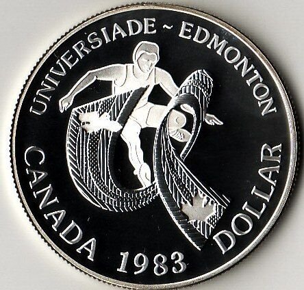 Canada 1983 Large Silver Proof $1-Edmonton Sports Athlete