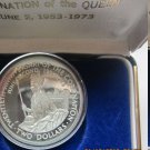 1973 Cook Is Large Silver Proof $2- 20 Anniversary Coronation-Original Box