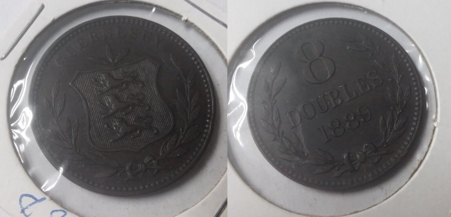 1889 H  Guernsey 8 Doubles-Nice