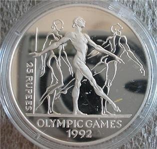 1993 Seychelles Large Proof Silver Olympic Gymnast 25 r