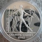 1993 Seychelles Large Proof Silver Olympic Gymnast 25 r