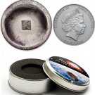Rare 2015 Cook Is.Large Antiqued Silver  $5 Chondrite Meteorite ,gift box
