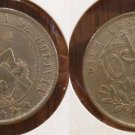 1907 Bolivia 10 Centavos-Mountains/Alpaca- Nice