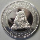 2009 Fiji Large Color AGplated $1 Panda Bear