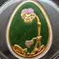 Cook Is 2010 Large Silver Color $5 Russian Faberge Easter Egg- green