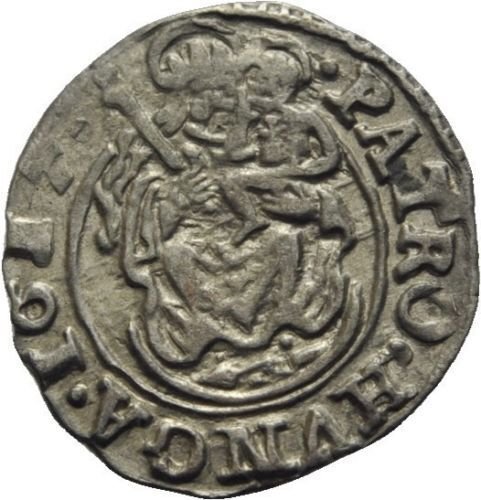 1617 Hungary Silver Denar-King Mathias-Habsburg Dynasty;Virgin Mary,Nice #6