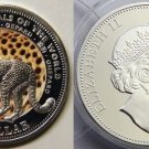 2009 Fiji Large Color AGplated $1 Cheetah