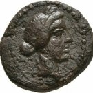 Ancient Greece 133BC-14AD LYDIA SARDES APOLLO CLUB WREATH BRONZE AE #3