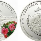 2011 Palau Large  Proof Color Silver $5 Flowers/Mount PUNCAK TRIKORA