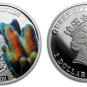 Rare 2011 Tuvalu Large Silver Proof $1 RainbowMulti-color Coral-Box;Mintage 1000