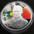 2008 Armenia Large Silver Color Proof 100 Dram/ Soccer Portugal's  Eusebio
