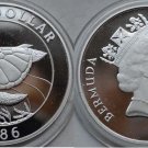 1986 Bermuda Large Proof Silver $1 Sea Turtle
