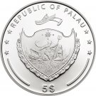 Rare 2013 Palau Large Color Silver $5  Koala Bear/Neptune/Mermaid
