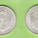 1966 Germany Silver 5 Marks  Leibniz  BU