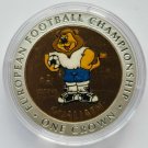 1996 Gibraltar Large Color Silver Proof  1 Crown Soccer Lion Goaliath Mascot