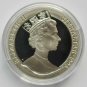 1996 Gibraltar Large Color Silver Proof  1 Crown Soccer Lion Goaliath Mascot