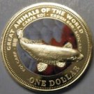 2009 Fiji Large Color Goldplated $1 Fish-Koi Carp