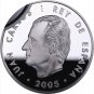 2005 Spain Large silver proof 10 Euro Olympic Downhill