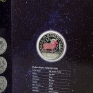Rare 2011 Cook Is.Silver Color Proof$1 Zodiac-Aries/Mars-Folder,mintage 2500