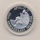 1993 Turks Caicos Large Silver Proof 20 cr-Space Moon- Apollo 11