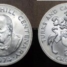 1974 Turks Caicos Very Large 45 mm Silver 1.15 OZ 20 crown Winston Churchill